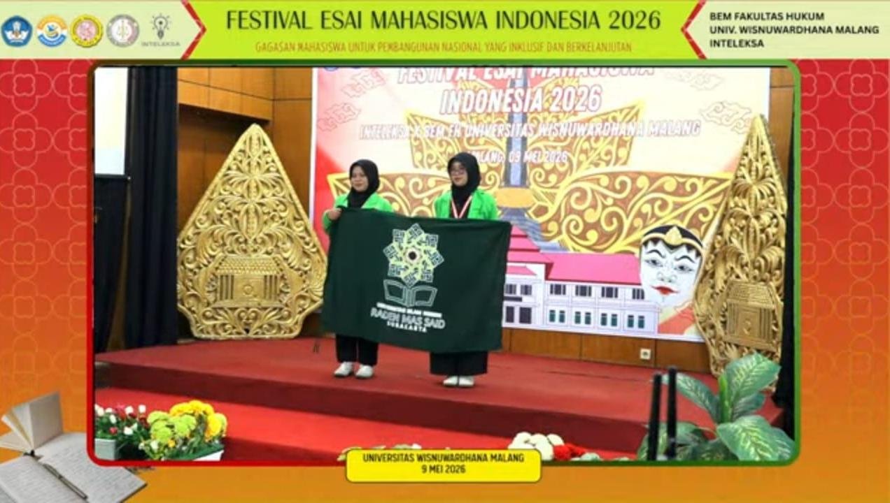 Dua Mahasiswa HPI Fakultas Syariah UIN Surakarta Berhasil Meraih Silver Medal di Festival Essai Mahasiswa Indonesia Tahun 2026 (FEMI)