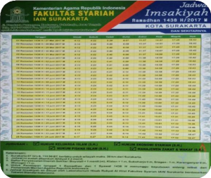 Jadwal Imsyakiyah Ramadhan
