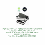 Pengumuman Penerima Bantuan UKT LABZIS Fakultas Syariah UIN Raden Mas Said Surakarta Semester Gasal Tahun Akademik 2022/2023
